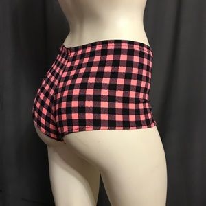 Sexy Black and Bright pink checkered short shorts